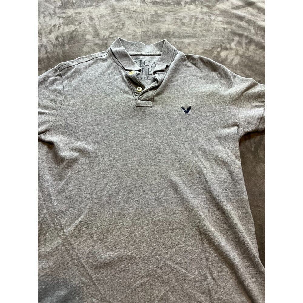 AMERICAN EAGLE Athletic Fit Gray Grey Polo Golf Shirt Men's Size M